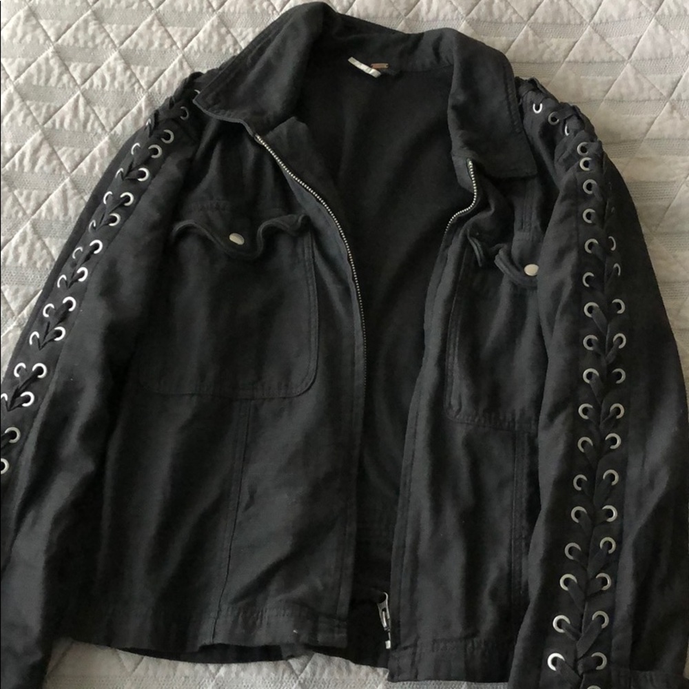 Free People Coat with Grommets
